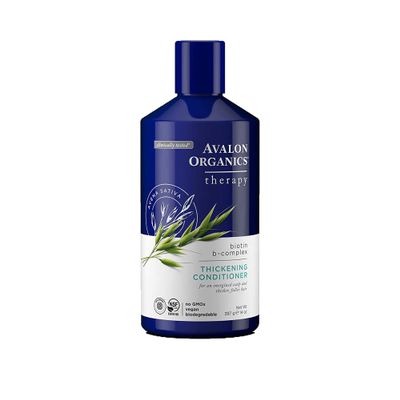 Avalon Organics Therapy Biotin B-Complex Thickening Conditioner, For an Energized Scalp and Thicker, Fuller-Looking Hair, 14 Fluid Ounces