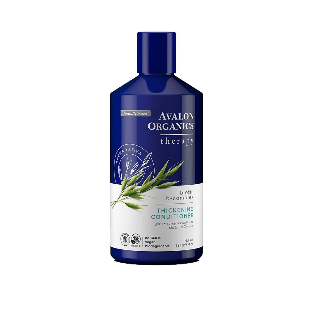 Avalon Organics Therapy Biotin B-Complex Thickening Conditioner, For an Energized Scalp and Thicker, Fuller-Looking Hair, 14 Fluid Ounces