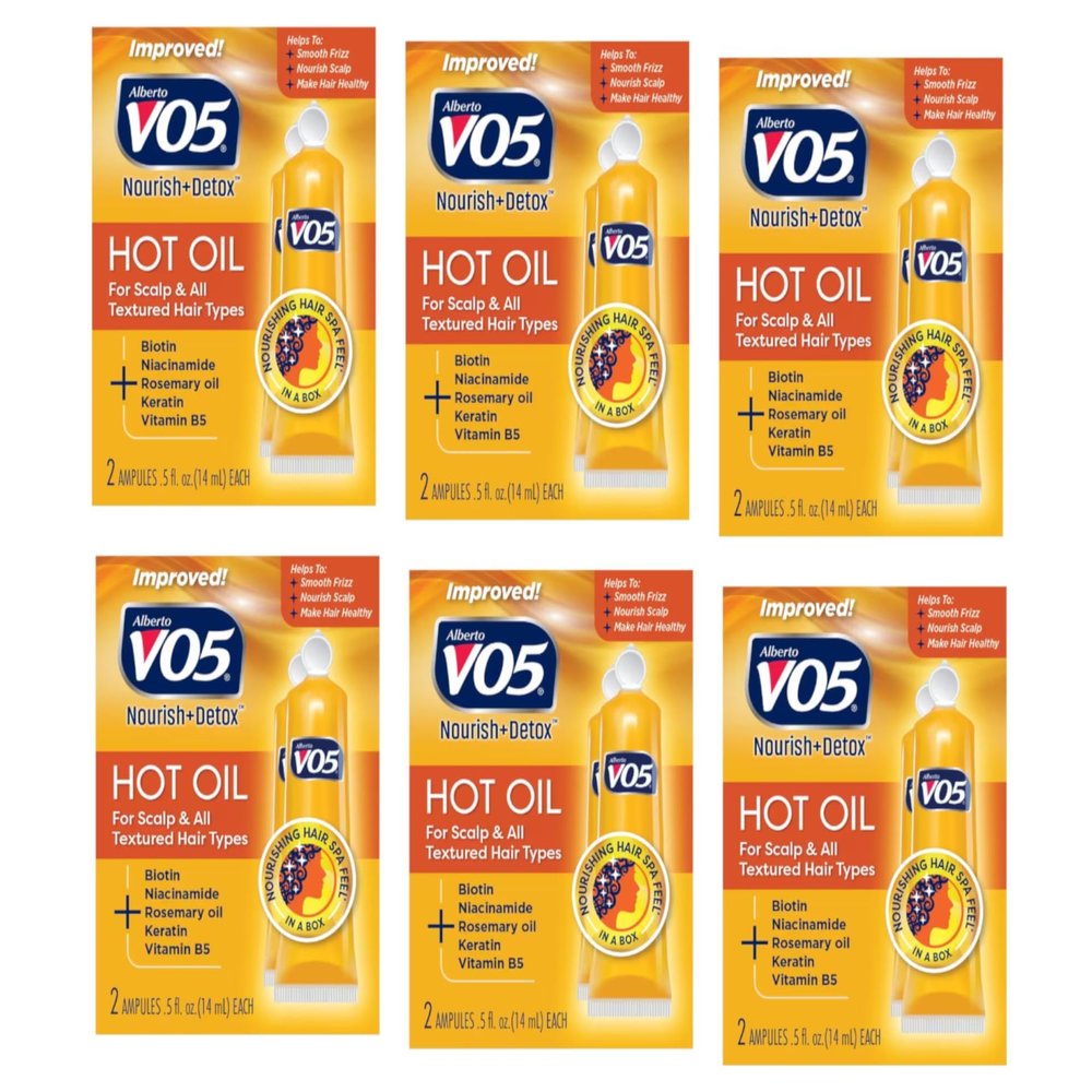 Alberto VO5 Moisturizing Hot Oil Treatment, 0.5 Ounce, 2-Count Tubes (Pack of 6)