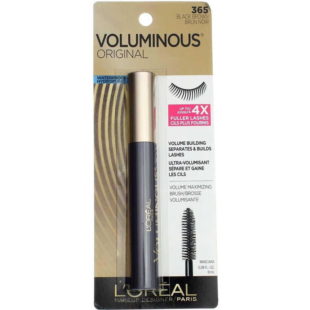 LOreal ParisVoluminous Waterproof Mascara Waterproof Black Brown #365