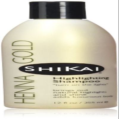 ShiKai Henna Gold Highlighting Shampoo (12 oz) | Hydrating Hair Brightener Enhances Natural Highlights | Add Shine & Volume to Dull Hair