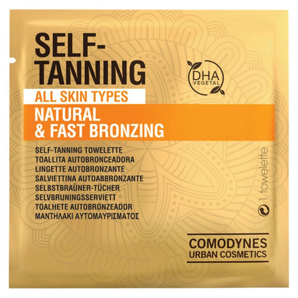 COMODYNES Self-Tanning Towelettes Gold- Natural and Fast Bronzing - For All Skin Types - Individually Wrapped Towelettes - Natural Tanning