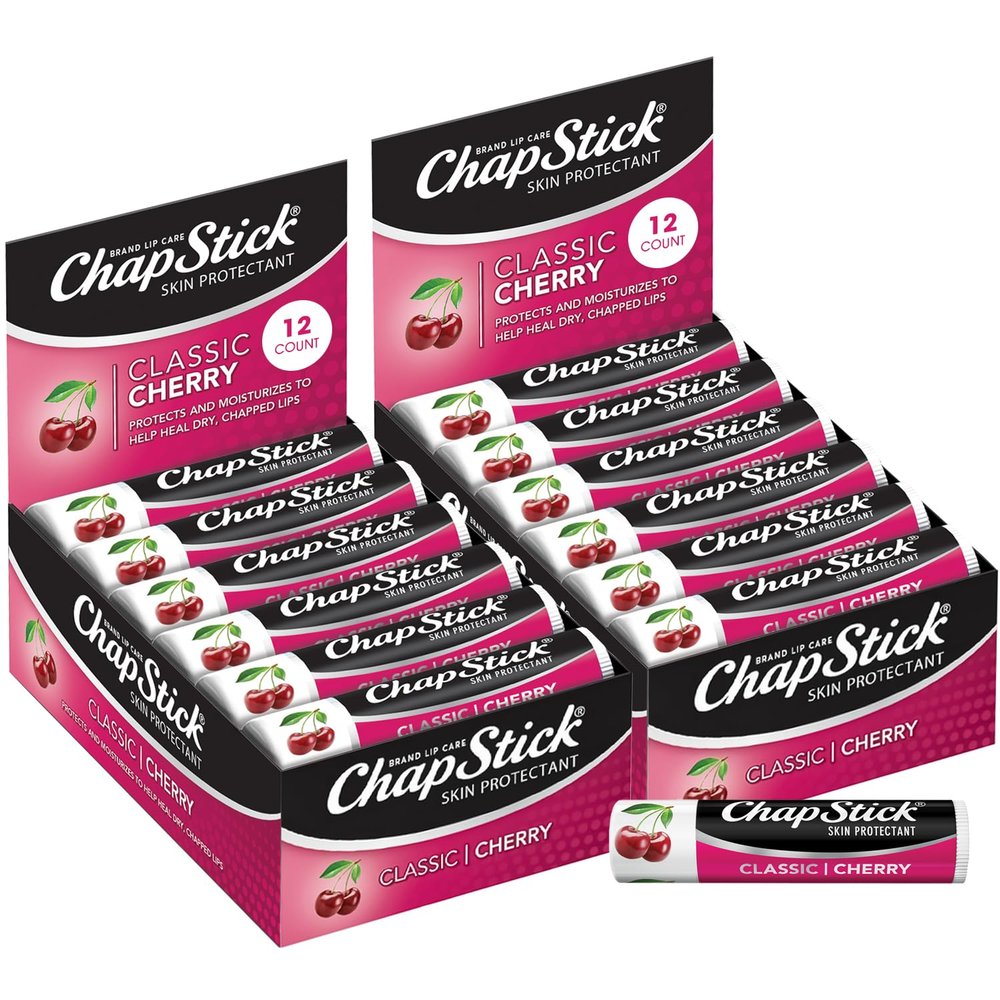 ChapStick Bulk Cherry Lip Balm 24-Count Fruity & Sweet Lip Moisturizer for Dry Lips, 0.15 Ea