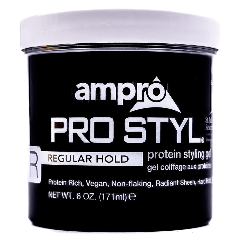 Ampro Pro Styl Styling Gel - Protects and Strengthens Your Strands - Non-Flaking, Alcohol Free, Vegan Formula - Flexible, Touchable Hold for All Hair Textures - Regular - 6 oz