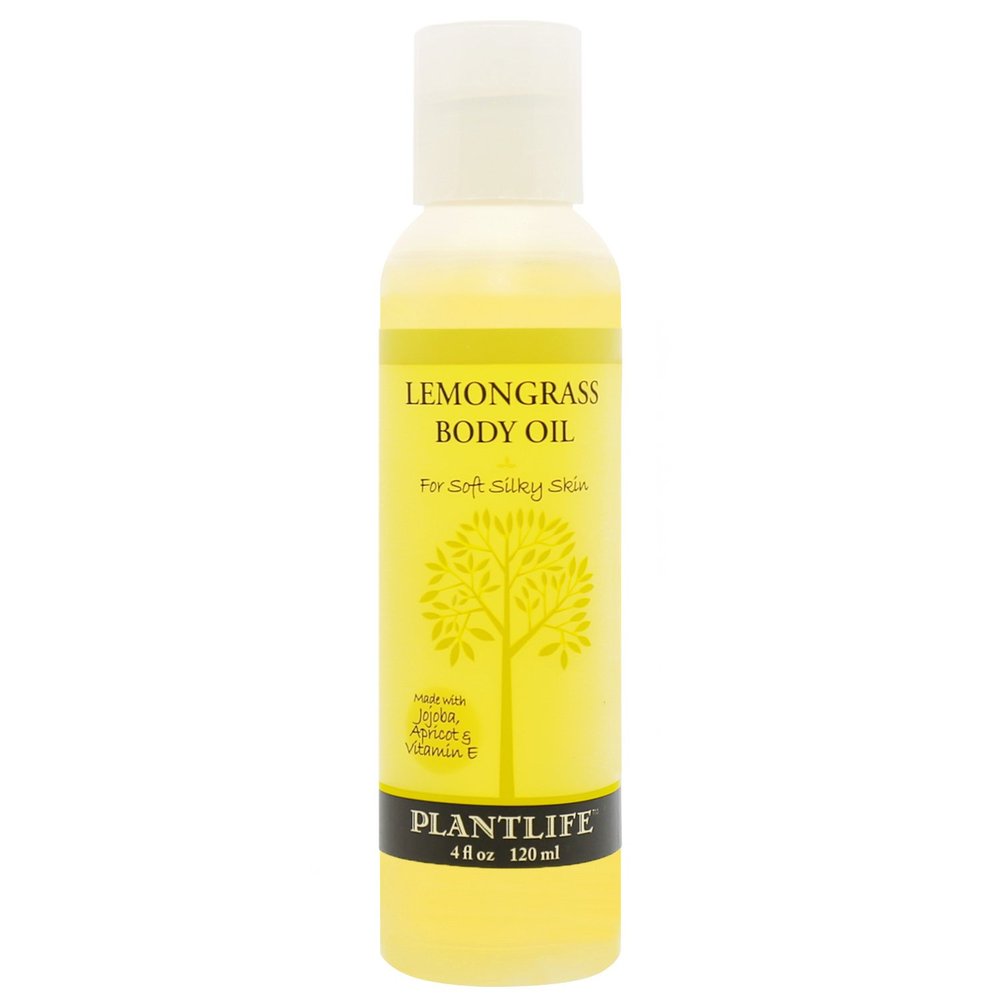 Plantlife Lemongrass Body Oil - Moisturizing Natural Body Oil for All Skin Types - Nourishing Dry Skin and Making It Feel Soft and Silky for Women & Men - Bath, Body & Massage Oil - 4oz