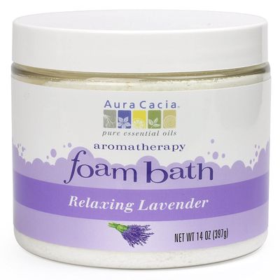 Aura Cacia Aromatherapy Foam Bath, Relaxing Lavender, 14 ounce jar