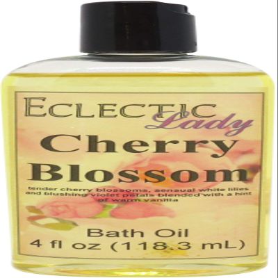 Cherry Blossom Bath Oil, Scented Body Oil, Relaxing Bathing Oil, 4 oz
