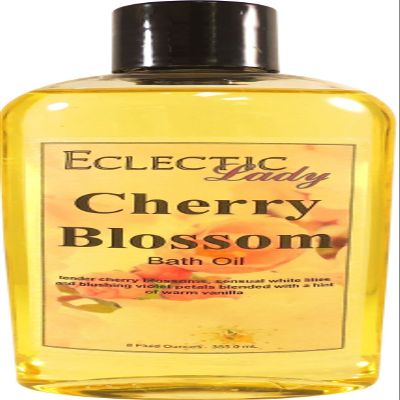 Cherry Blossom Bath Oil, Scented Body Oil, Relaxing Bathing Oil, 8 oz
