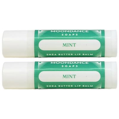 Lip Balm (Pack of 2) - Moisturizing Solution for Dry, Chapped Lips - Smooth, Soothing Salve of Shea Butter, Bees Wax, Sweet Almond Oil, Vitamin E, Pure Essential Oils (Mint)