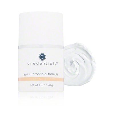 Credentials Eye + Throat Bio Formula Silky, Luxurious Hydrating Cream with Hydrolyzed Elastin, Squalane, Vitamins A, B5 & E, Turmeric Extract for Deep Wrinkle Reduction & Radiant Youthful Skin