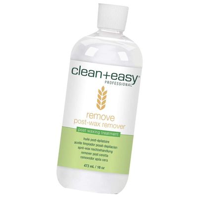 Clean + Easy After Wax Remover  After Wax Care Oil with Wheat Germ, Post Waxing Cleanser for Skin & Wax Residue, 16 oz