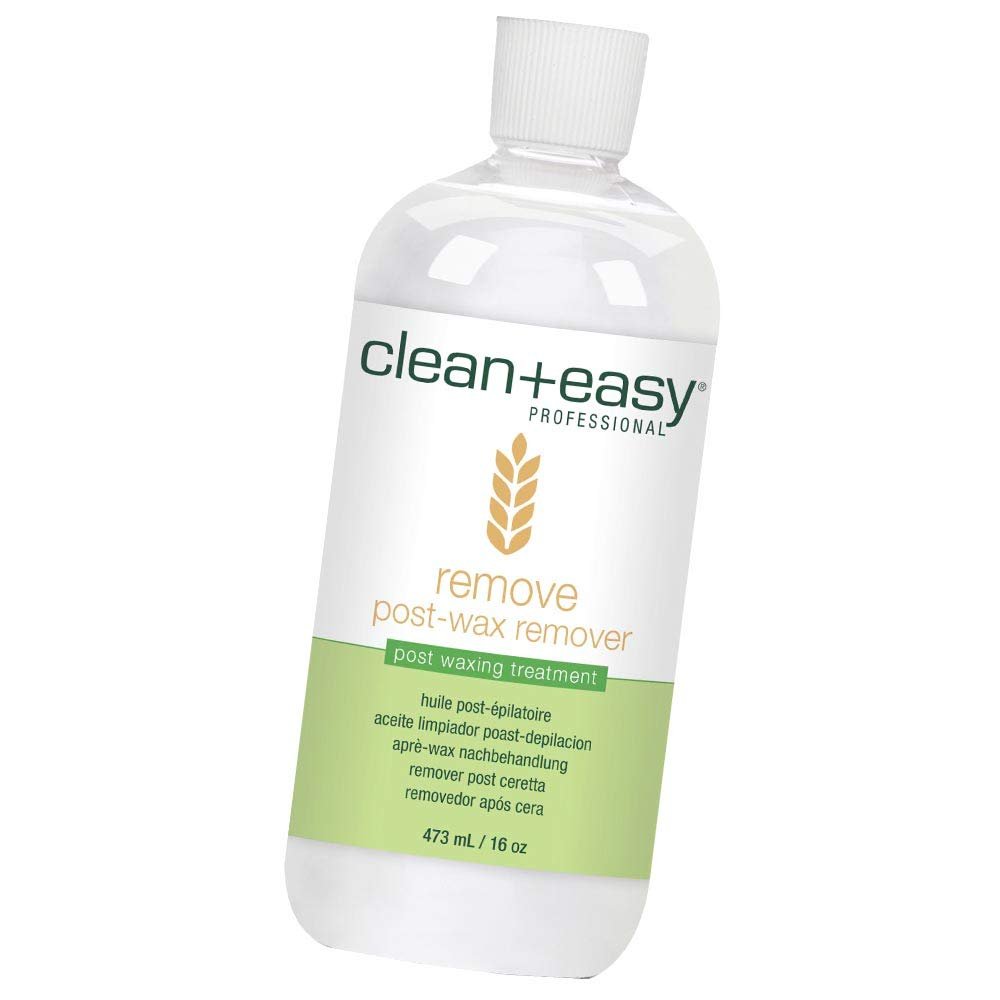 Clean + Easy After Wax Remover  After Wax Care Oil with Wheat Germ, Post Waxing Cleanser for Skin & Wax Residue, 16 oz