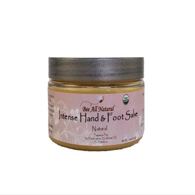 Bee All Natural Organic Intense Hand and Foot Salve, 4-Ounce Jar (Natural Scent)