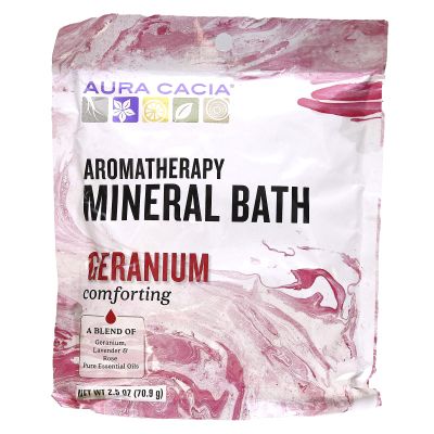 Aura Cacia Mineral Bath, Comforting Geranium, 2.5 Ounce