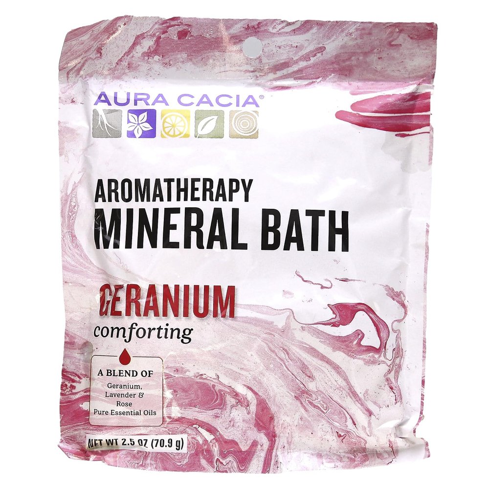 Aura Cacia Mineral Bath, Comforting Geranium, 2.5 Ounce