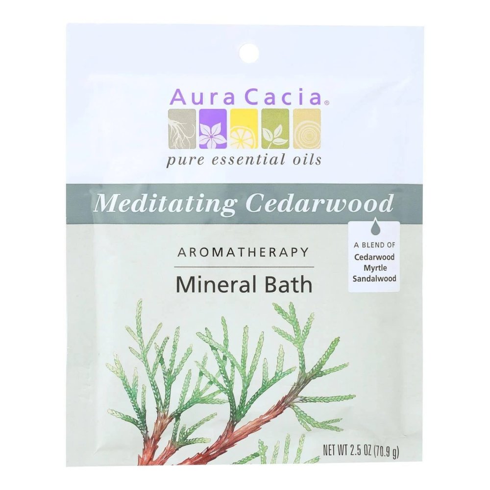 AURA CACIA Mnrl Bath,meditate Cedarw, 2.5 Ounce
