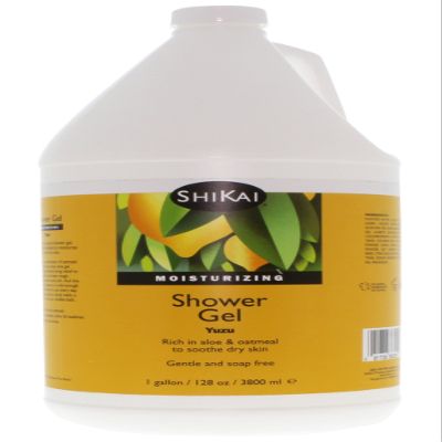 ShiKai Daily Moisturizing Shower Gel (Yuzu, 1 Gallon) | Gentle Soap-Free Formula | with Aloe Vera & Finely Ground Oatmeal for Soft, Healthy Skin | Dry Skin Relief