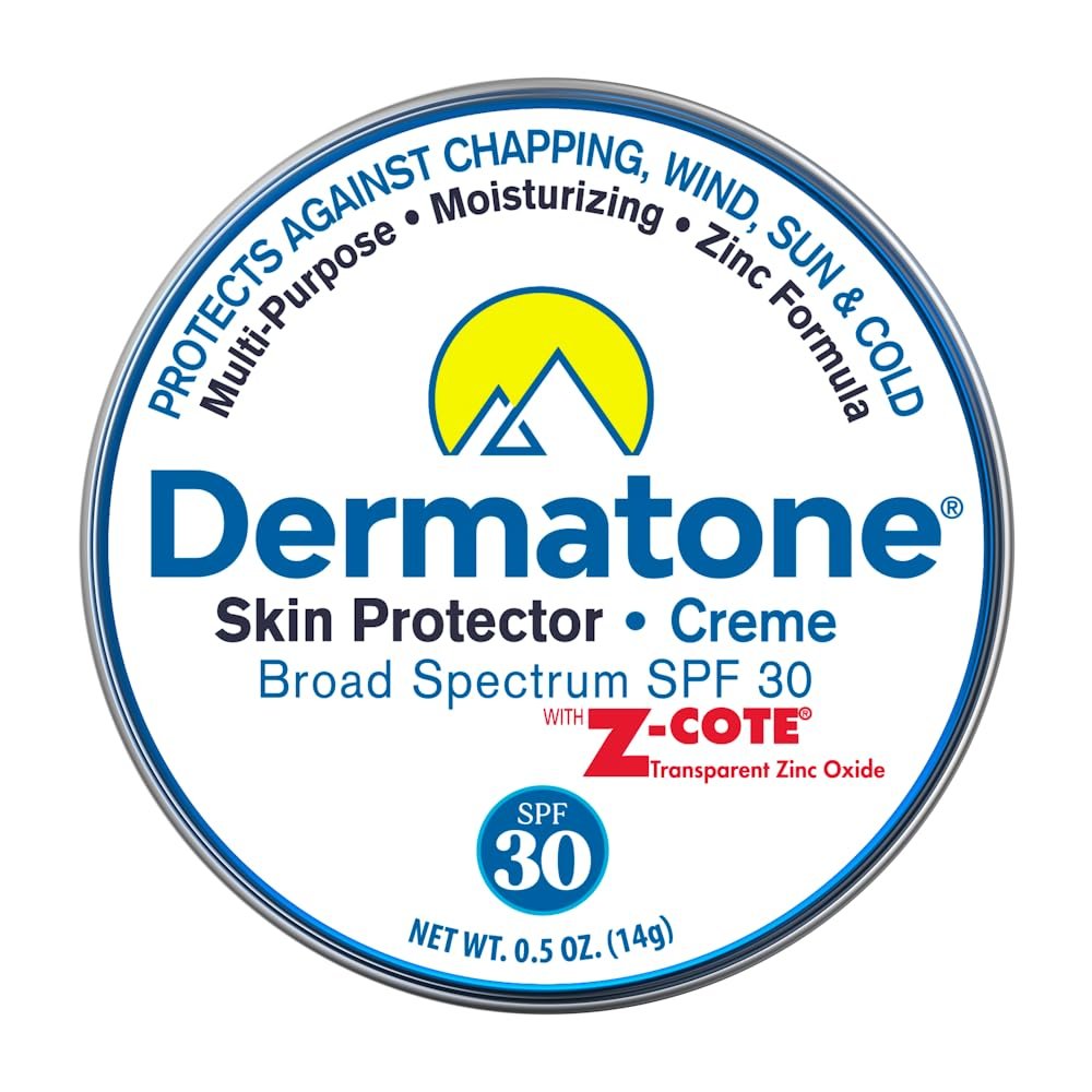 Dermatone Skin Protector w/Zinc | Skin Balm for Face & Lips | Barrier Cream for Sun, Wind & Cold | SPF 30 Zinc Sunscreen | Moisturize, Heal & Repair Dry Skin, 0.5 oz