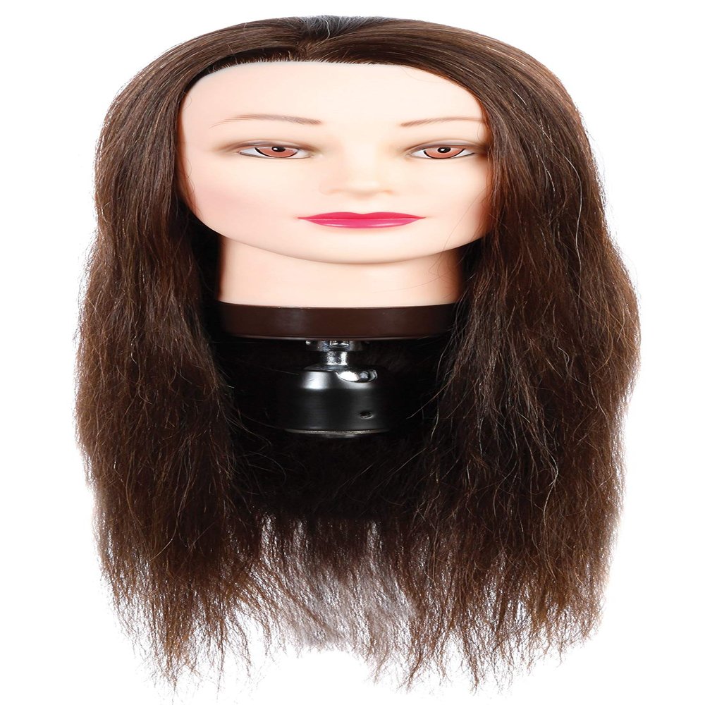 - Hairart 24" Cosmetology Mannequin Head Human Hair, Dark Brown Hair - Anna
