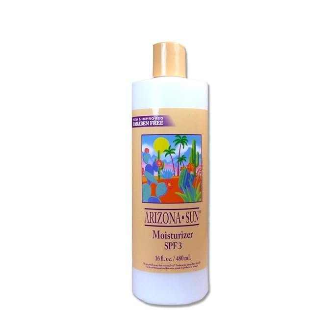 Arizona Sun Moisturizer SPF 3 16 oz Natural Aloe Vera and Other Plants and Cacti from the Desert Provide Soothing Moisture for Dry Skin Oil Free Face and Body Lotion