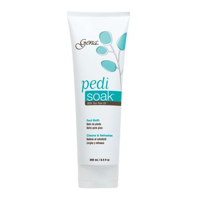 Gena Pedi Soak Foot Bath with Tea Tree Oil Cleansing Foot Soak for Dry, Tired Feet, Softens Calluses and Deodorizes, Athletes Foot & Pedicure Spa Treatment, 8.5 fl oz