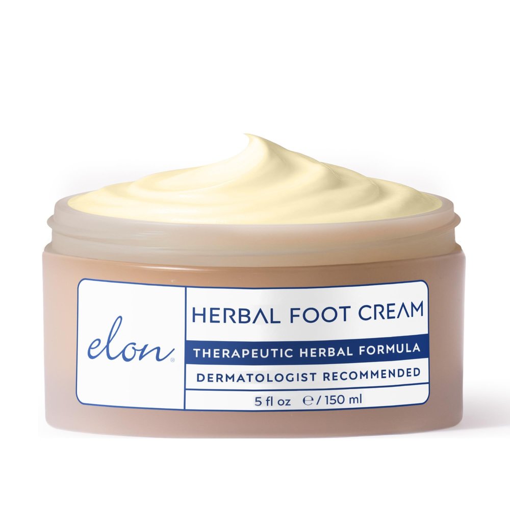 Elon Herbal Foot Cream (5 oz.) Hydrating Foot Healing Cream w/Vitamin E & Green Tea Extract Moisturizing & Instant Relief For Dry Cracked Feet