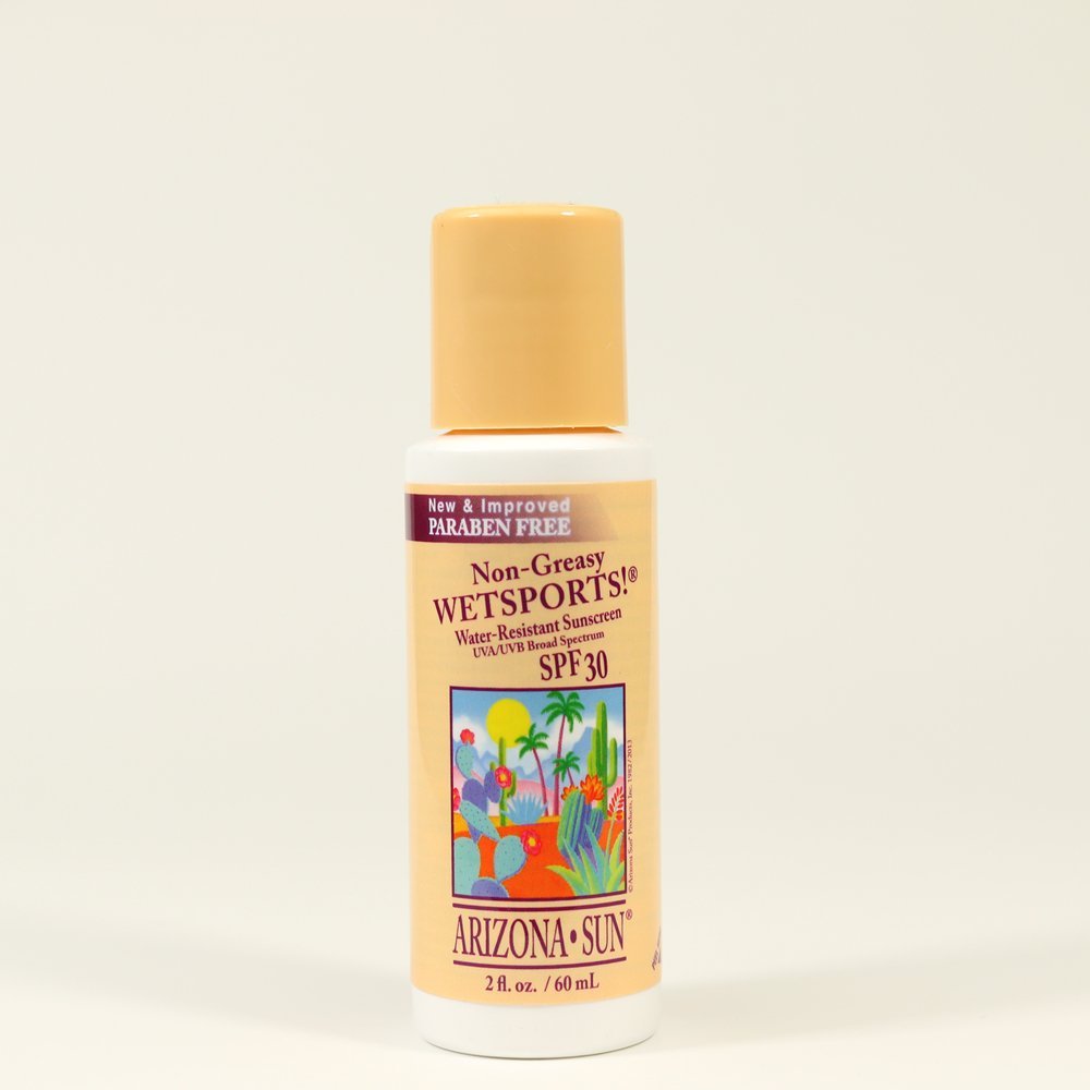 Arizona Sun Wetsports Water Resistant Sunscreen SPF 30  2 oz -Total Sun Protection Lotion Sunscreen Cream - Face and Body Sun Screen  Sun Block