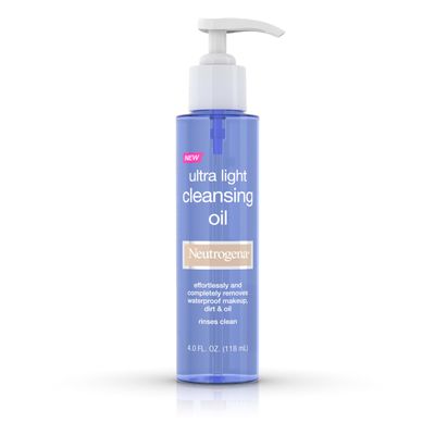 Neutrogena Ultra Light Facial Cleansing Oil & Makeup Remover, Non-Comedogenic Face Cleanser to Remove Dirt, Oil, Makeup & Waterproof Mascara, 4 fl. oz