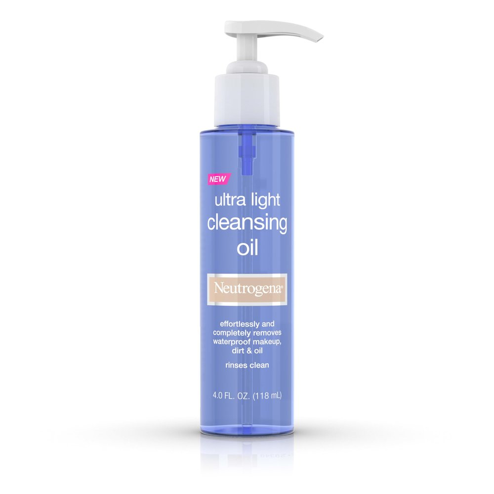 Neutrogena Ultra Light Facial Cleansing Oil & Makeup Remover, Non-Comedogenic Face Cleanser to Remove Dirt, Oil, Makeup & Waterproof Mascara, 4 fl. oz