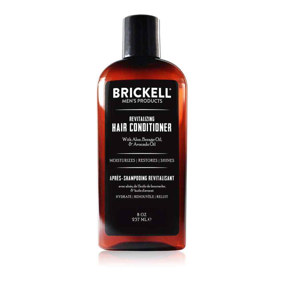Brickell Men's Revitalizing Hair Conditioner for Men, Natural and Organic Nourishing Hair Conditioner, Restores Shine and Moisture, 8 Ounce, Scented, New Formula