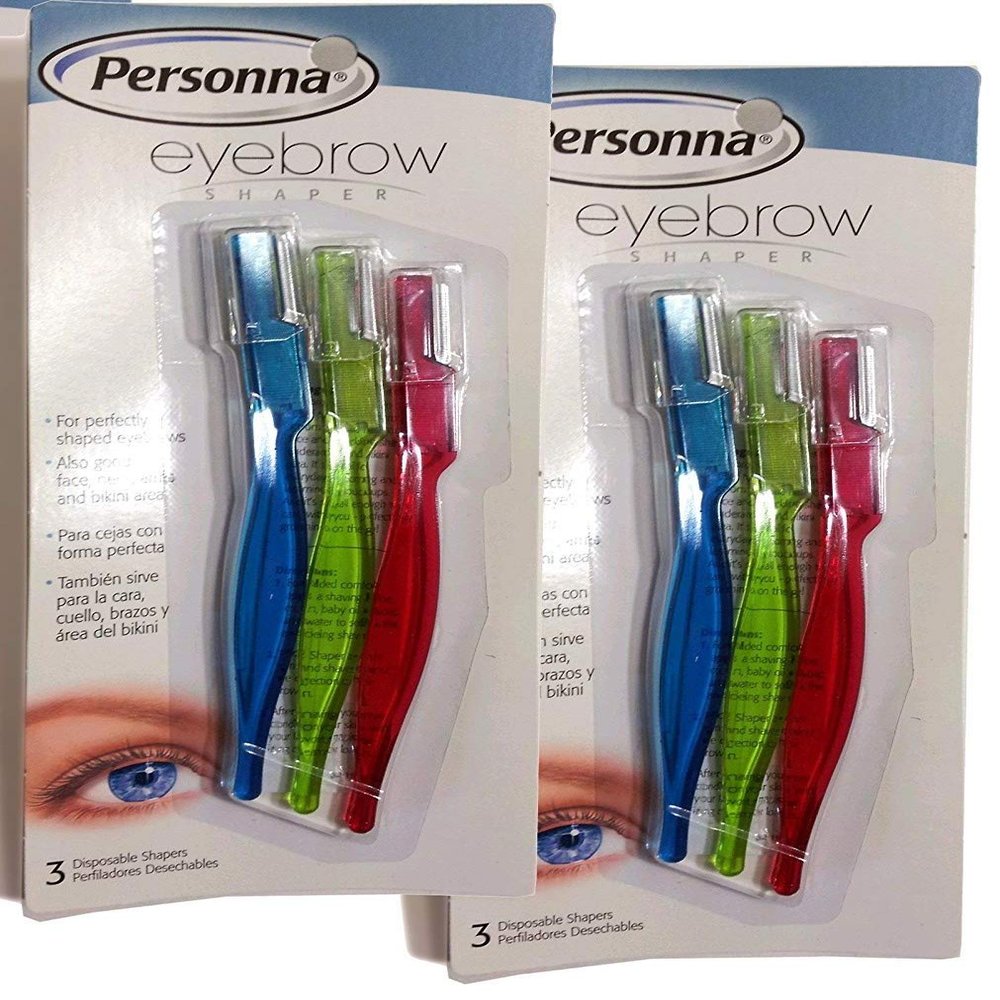 Easy! Fast! Personna Disposable Eyebrow Shapers 3 Each (Pack of 2)