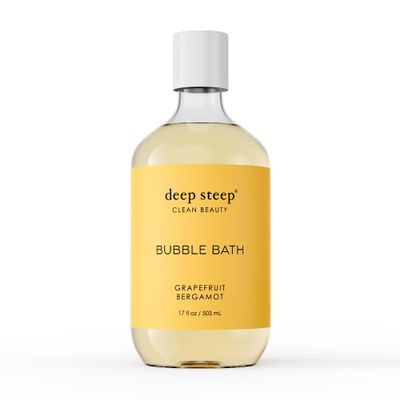 Deep Steep Bubble Bath, Grapefruit Bergamot 17 oz  Hypoallergenic, Clinically Tested Soothing Soak with Shea Butter & Argan Oil  Sulfate-Free