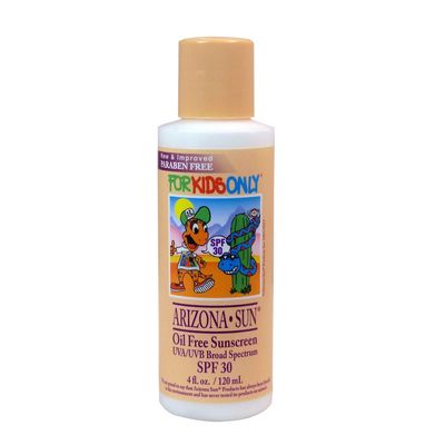 Arizona Sun - Sunscreen SPF 30 For Kids  4 oz  Total Sun Protection Lotion - Oil Free - Face and Body  Just for Kids