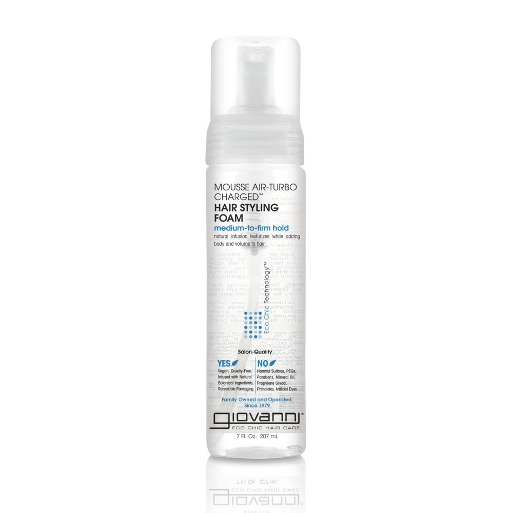 GIOVANNI Mousse Hair Styling Foam - Mousse for Curly Hair, Volumizing Hair Foam for Women & Men, Foaming, Add Texture for Curls & Wavy Hair, Defining & Enhancing - 7 Fl Oz (Pack of 1)