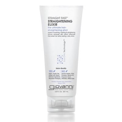 GIOVANNI ECO CHIC Straight Fast Straightening Elixir - Helps Smooth Curls & Straighten Hair, Temporarily Straightens Hair, Heat Protectant, Paraben-Free - Straight Fast Elixir, 6.8 Fl Oz