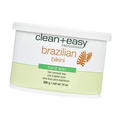 Clean + Easy Brazilian Wax  Hard Wax Bikini Hair Removal for Intimate Areas, No-Strip Formula for Coarse Hair, 14 oz