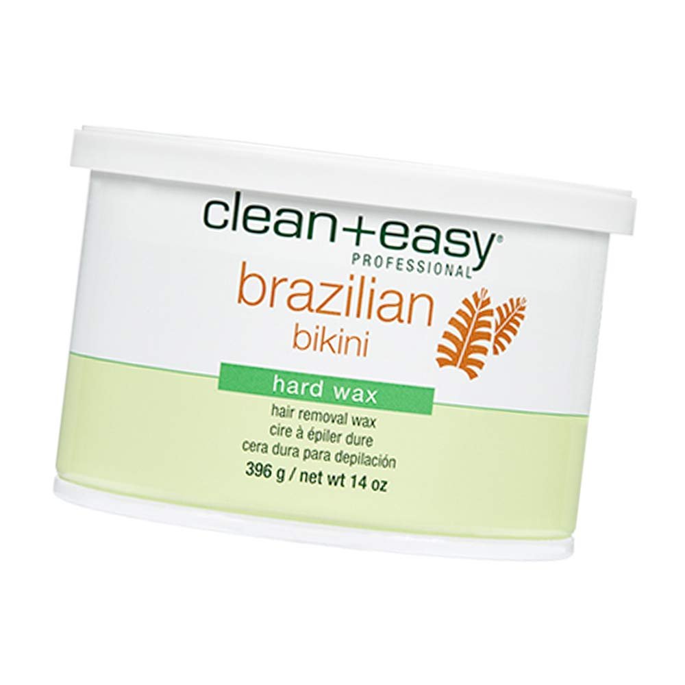 Clean + Easy Brazilian Wax  Hard Wax Bikini Hair Removal for Intimate Areas, No-Strip Formula for Coarse Hair, 14 oz