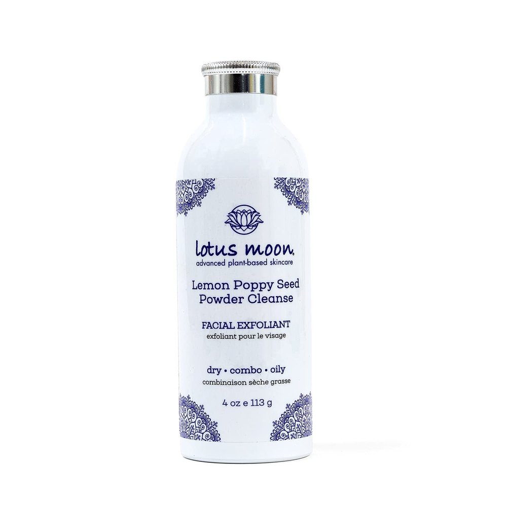 Lotus Moon - Lemon Poppy Seed Foaming Powder Cleanse | Plant-Based, Clean, Cruelty-Free, Functional Skincare (4oz / 113g)