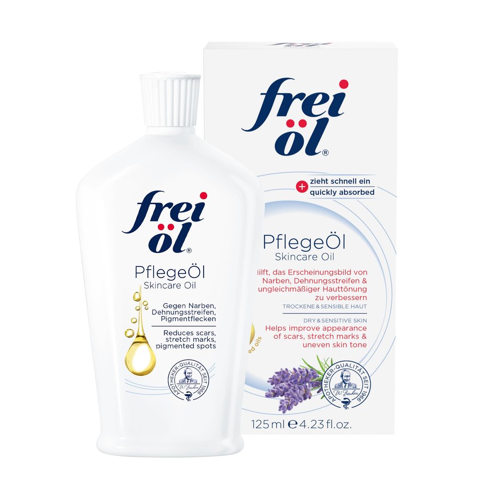 skincare oil fast absorbing, nourishes skin soft and smooths excellent as body oil for stretch marks removal and vitamin e oil for scars, microbiome-friendly and vegan, 125 ml / 4.23 Fl Oz