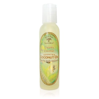 Island Soap & Candle Works Creamy Coconut Oil Soothing Blend of Pure & Fractionated Coconut Oil Light Coconut Scent Ideal for Massage, Bath & Dry Skin 4 oz