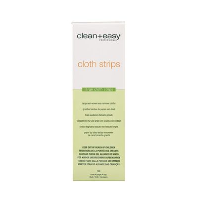 Clean + Easy Cloth Wax Strips  Non-Woven Wax Strips for Hair Removal, Salon and At-Home Use for Face, Legs & Body, 3x9, 100 Count
