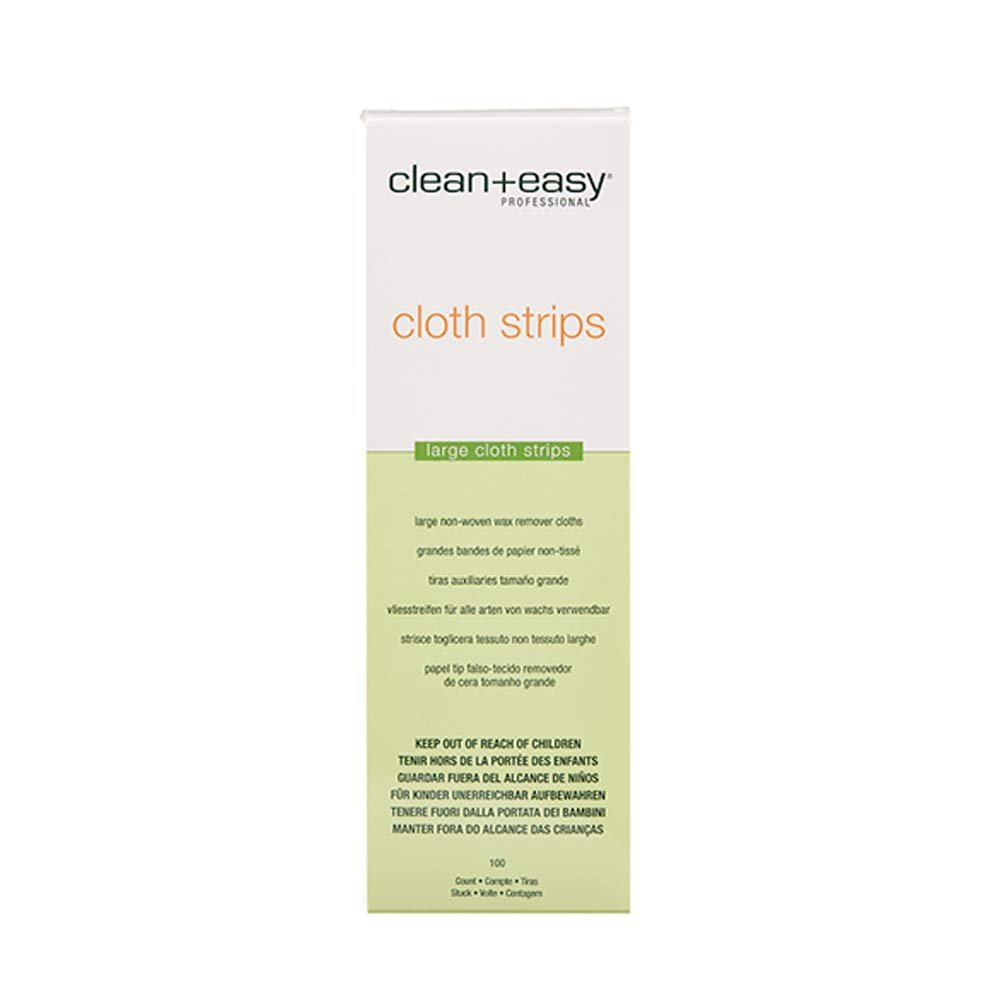 Clean + Easy Cloth Wax Strips Non-Woven Wax Strips for Hair Removal, Salon and At-Home Use for Face, Legs & Body, 3x9, 100 Count