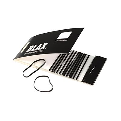 Blax Black Hair Elastics Snag-Free Hair Ties, No-Damage Hair Rubber Bands, 2mm 12 Count