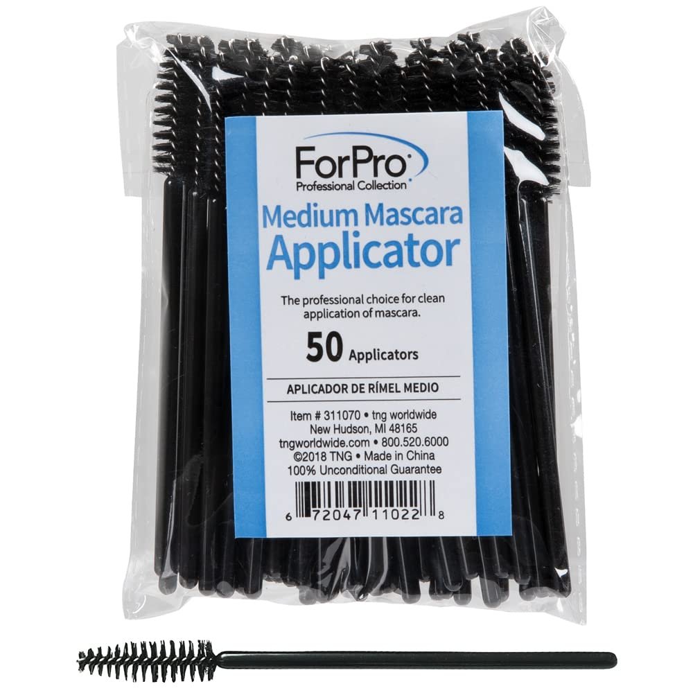 ForPro Professional Collection Disposable Mascara Applicators, Straight Head, Eyelash Brushes (Medium)
