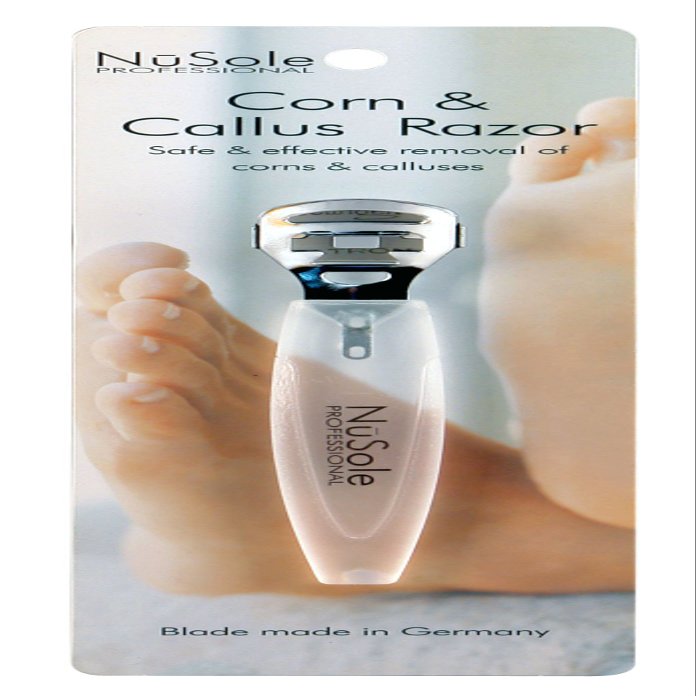 NuSole Professional Corn & Callus Razor w/ 10 Blades - Stainless Steel, Safety, Silver - Adults, Unisex