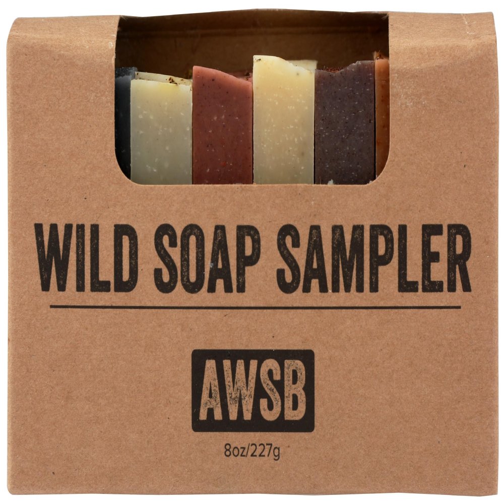 A Wild Soap Bar Wild Soap Sampler Gift Set, 8 Small All Natural Bar Soaps with Organic Ingredients, for Guests or Travel, Handmade