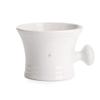 MUHLE White Porcelain Platinum Rim Shaving Mug  Shave Dish Accessory for Soaps and Creams, Modern White Design view 1