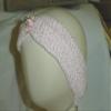 Hb1bpdsy,hand Knitted Then Crochet Finished Childrens Headband Trimmed with Daisies. view 1