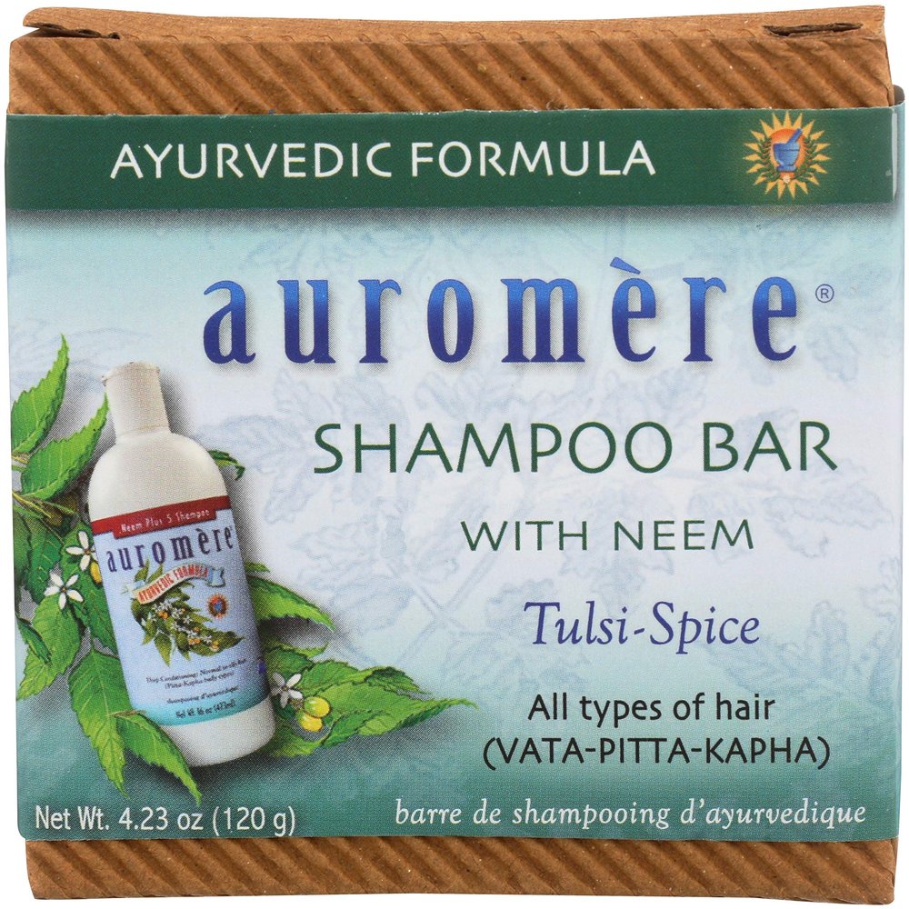 Auromere Ayurvedic Shampoo Bar - Eco Friendly, Handmade, Vegan, Cruelty Free, Natural, Non GMO, All in One Bar for Soap and Shampoo (4.23 oz), 1 pack