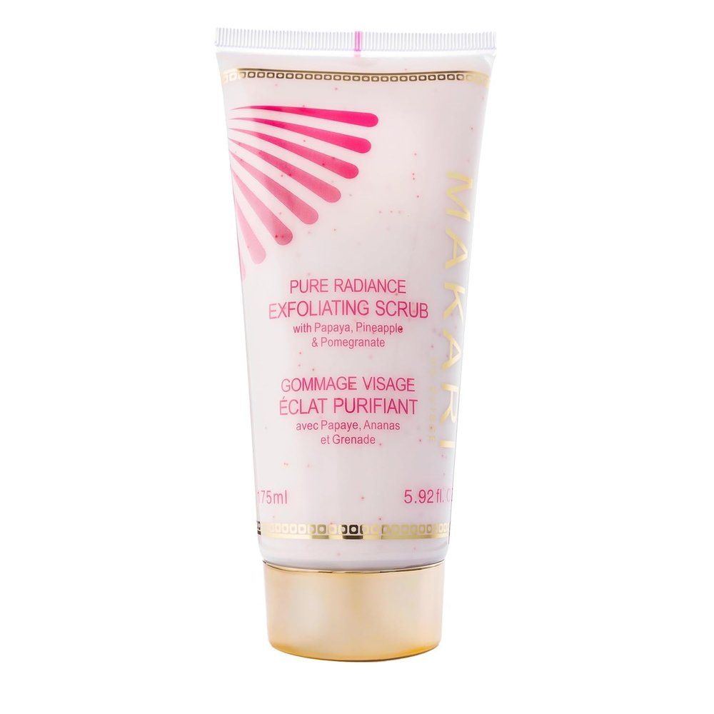 Makari Pure Radiance Exfoliating Face Scrub (5.92 fl oz) | Exfoliating Face & Body Scrub | Skin-Smoothing Formula with Papaya, Pineapple & Pomegranate